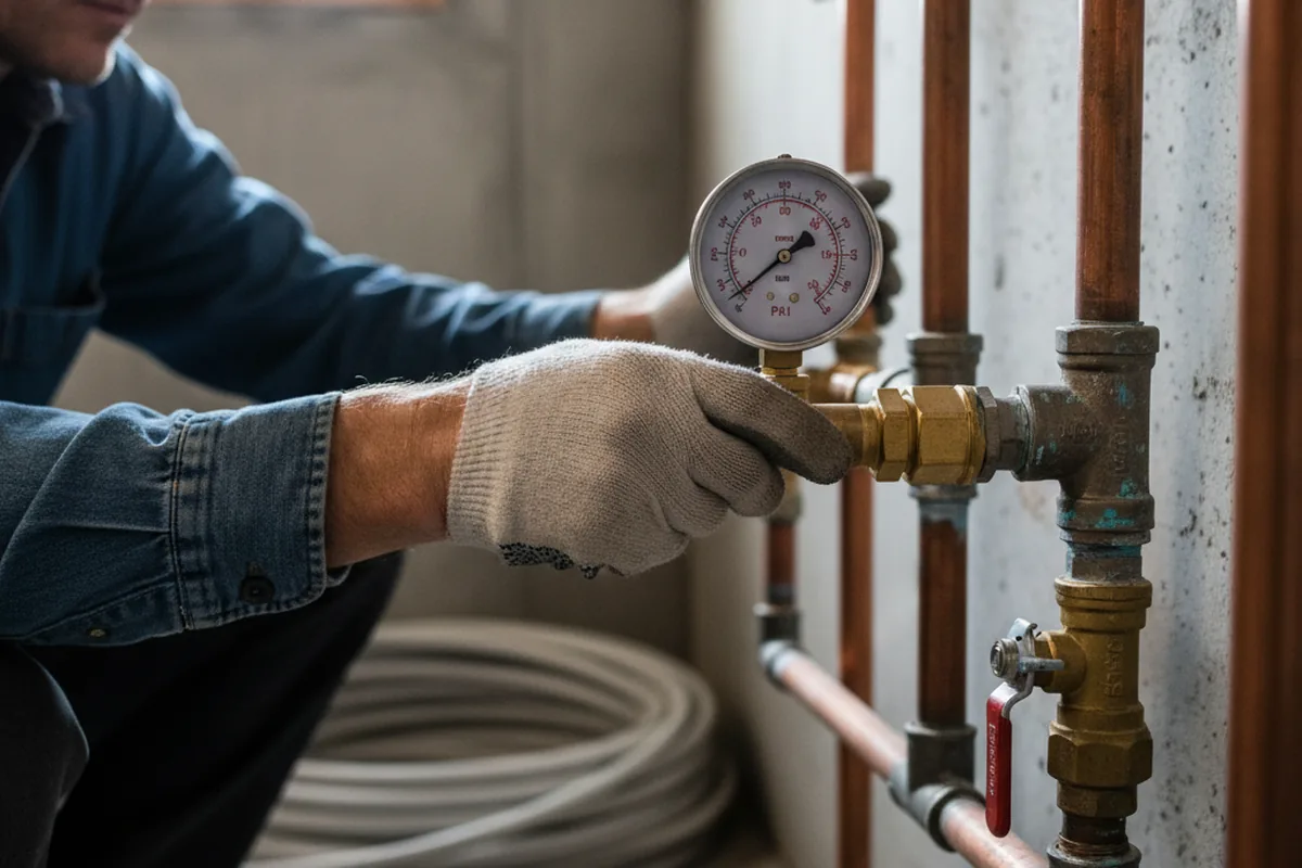 Pressure testing a repaired line during Water Line Repair in Lake City